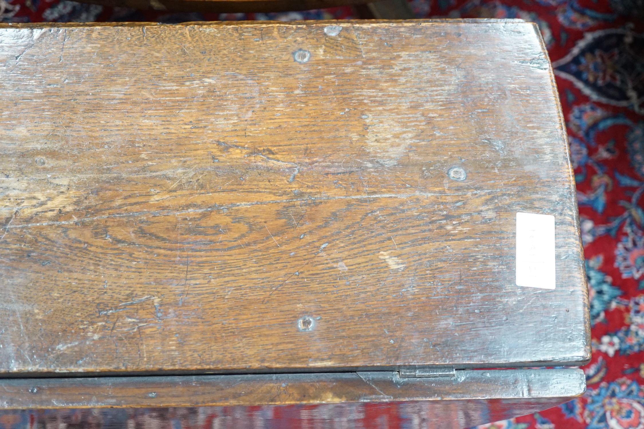 A small 18th century style oak gateleg table, width 76cm, depth 28cm, height 67cm